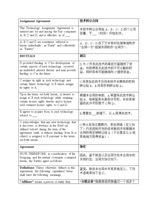 技術轉讓合同翻譯要點分析報告（中英文雙語言案例）